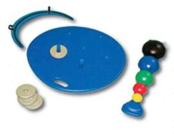 Balance Training PROFESSIONAL SYSTEM * Board W/Balls, Rods * Offers adjustable ROM and weight training to maximize lower body rehabilitation * It includes reversible board (1 side for left foot and one side for right foot) * 5-Ball set (color-coded yellow, red, green, blue and black from least to most difficult) * Balls screw into MAPS board to provide vestibular challenge * Optional motion limiter is used to limit ROM