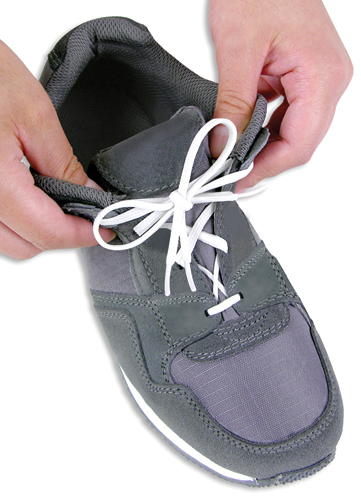 Dressing Aids Ingeniously designed laces stretch so that the foot can slip into and out of any shoe like a loafer