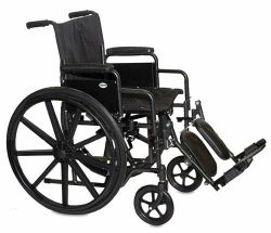 Wheelchairs - Standa Dual axle converts to hemi * Silver vein steel frame * Durable nylon upholstery * Composite mag wheels with maintenance-free bearings * Composite footplates * Padded armrests * Composite hand rims * 300 lb weight capacity *