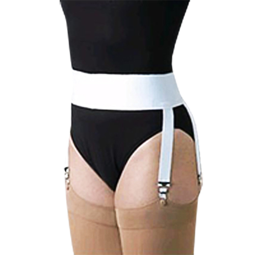 Stocking Accessories Jobst? Adjustable Garter Belts are a practical and easy solution to a common problem *Designed to keep compression stockings up, these are not to be used with lightweight or sheer hosiery *Worn with thigh-highs without silicone border *Great alternative to adhesive glues *Garter Belt with Velcro Brand Fastener Size: 36in. - 39in. *Jobst? Adjustable Garter Belts features a Velcro? fastener *Contains latex! *Sizing is determined by waist measurement