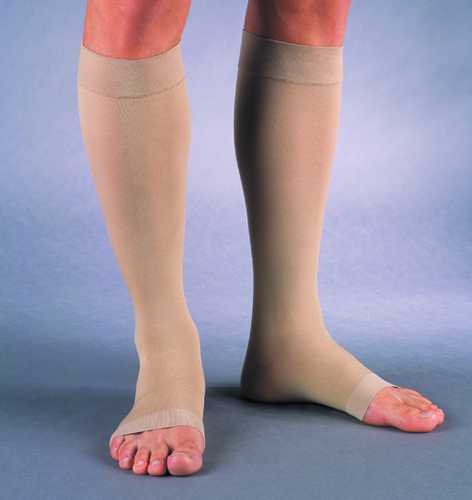 Jobst Ultrasheer 20- Knee High (Open Toe) * Beige * 20-30 mmHg * Large * Ankle Circ. 10