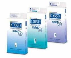 Jobst Relief 15-20 K Quality and therapy at a moderate price Jobst Relief delivers compression therapy at an affordable price * Accurate gradient 15-20 compression therapy provides relief from tired, aching legs and varicose veins * 3-D knit structure uses air covered spandex yarn that is soft to touch and comfortable for all-day wear * Closed toe styles are designed with a roomy toe for additional 
