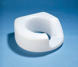 Raised Toilet Seat Left Slope * Designed to assist those recovering from hip replacement or leg fractures * Fits most toilets * Features a locking mechanism for added stability and support * Size: 15