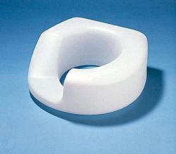 Raised Toilet Seat Right Slope * Designed to assist those recovering from hip replacement or leg fractures * Fits most toilets * Features a locking mechanism for added stability and support * Size: 15