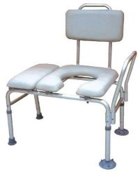 Bath& Shower Chair/Accessories Combines a transfer bench and commode into one product * 3 Position Back depth is adjustable from 18