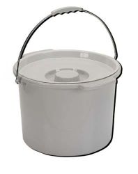 Commode Pails 12 Quart * Fits standard commodes * Gray* Tight fitting cover * Wire handle