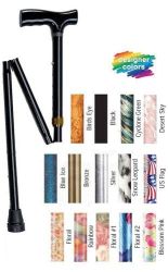 Canes - Folding Black * Cane folds into 4 convenient parts * Handle height adjusts in 1