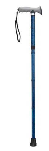 Canes - Folding Blue Crackle * Cane folds into 4 convenient parts for easy storage * Handle height adjusts in 1