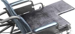 Wheelchair - Accesso Right Extension * Padded cushion is specially designed for the left and right * Black leatherette zippered cover * Leg extensions are approximately 1/2 of the seat width x 9