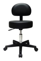 Stools - Examination WITH BACK REST * With Foot Ring * A high quality cast base stool that features 3