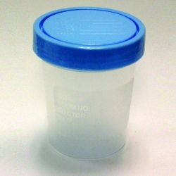 Specimen Collection 4 oz, Sterile Bx/100 * Translucent polypropylene with screw cap * Leakproof cap is color-coded to denote sterile or non-sterile * Reads ml and oz
