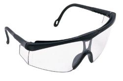 Glasses - Protection Black Frame * 6-base lens curve and folded-back lens design provide increased peripheral vision and protection * Stylish frames made of durable, modified nylon *