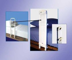 Bed Rails & Fall Protectors SAFETYSURE SAFE GUARD COVER * Safe guard your facility against entrapment * Patient entrapment may result in bodily harm, serious injuries and even death * The SafeGuard Cover virtually eliminates the risk of any type of entrapment between the rails of the handle * Is designed to be used with the following Transfer Handles?: 2025, 2025H, 2025HD(mfgr#4025H), 2025P(mfgr #6025H), and 2025PD(mfgr # 8025H) * Does not compromise bed handle function because the patient can easily grasp the top and cross rail of the handle * Easy to install, machine washable, latex-free * Made in the USA