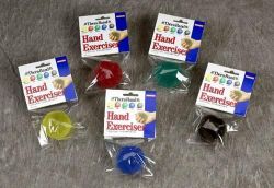Hand Exercise Products Resistance training for hands fingers and forearms * Helps strengthen grip, increase mobility and dexterity * Four color-coded resistances * Can be used for hot or cold therapy *
Shipping Carton Size: 8