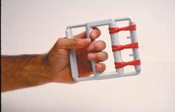 Hand Exercise Products Ideal for finger flexion exercises * Vary resistance by increasing or decreasing the number of rubber bands, * Range-of-motion may be decreased by using the flexion limiter (spacer) * Comes with 5 red light bands *