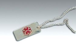 Identification Jewel NECKLACE * Reads Diabetic * Stainless steel medical identification jewelry * Necklace: 24