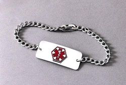Identification Jewel Reads heart * Stainless steel medical identification jewelry * Bracelet: 8 1/2
