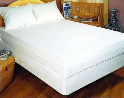 Mattress Covers Waterproof * Heavy Weight Vinyl * Brushed Silk Finish * Treated with Ultra-Fresh an antimicrobial which inhibits the growth of mold,mildew,fungi and order casuing bacteria * Fire Retardant *
Will not crack to -15F * Zippered covers have rust-proof polyester zippers *