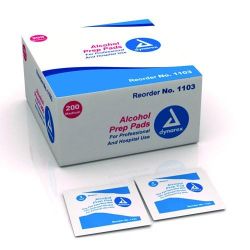 Alcohol Prep Pads Medium Bx/200 * For topical disinfection prior to injection or venipuncture * Soft & non woven medium applicator * 1 1/4