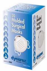 Masks Blue, Bx/50 * Molded face masks are manufactured of soft, cool, comfortable materials * Fiberglass free * Fluid resistant * Flared soft edges to fit all facial contours * Adjustable aluminum nose piece * Dual head straps for tight facial seal * Latex free *