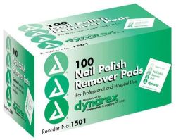 Skin Preps & Cleaner Bx/100 * For the removal of nail polish to aid in respiratory evaluation of patient * Contains no acetone *