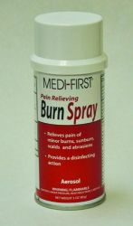 Burn Products 3 oz. Spray * Pain relieving spray for the relief of pain from sunburn, minor burns, scalds and abrasions while providing a disinfectant action