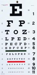 Eye Charts/Illuminat Snellen * 20 ft. Test distance * Non-reflective matte finish * Size: 22