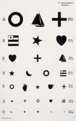 Eye Charts/Illuminat 20 FT. DISTANCE * Kindergarten * Non-glare black letters * White transluscent plastic chart * Size: 14