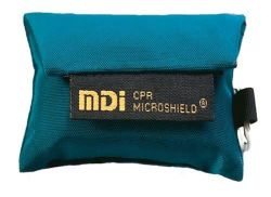 CPR Barrier Masks Teal * A CPR MicroshieldTM with one-way valve on a key chain in a handy nylon case * Latex-free