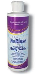 Rinse Free Soap & Shampoo 8 oz bottle * Ready to use * No rinsing required * Leaves skin clean, refreshed and odor free * Easy to use: Apply directly to skin or wet wash cloth and then towel dry *