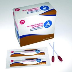 Providone Iodine Pad Bx/50 (1 per packet) * Each swabstick is saturated with a 10% providone-iodine solution * Ideal for veinpuncture, I.V. starts, renal dialysis and pre-op prepping *