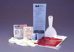 Clean Up Kits MM6003: Kit #1 Contains: (1) 1 oz pick-up powder, (1) super scooper spatula, (1) b.z.k. towelettes, (1) clear e.z. zip bag, (1) pair medical grade gloves, (1) trash bag with tie, (3) paper-towels *