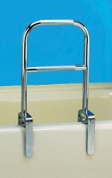 Grab Bars Bathtub rail provides a high-low grip support with two textured finish gripping areas, including a straight crossbar * Chrome finish prevents rust * Size: 12