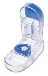 Eating Aids Self retracting Blade Guard * Pill Grip holds pills securely * Clear with opaque blue grips* 1 1/2