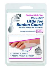 Toe Caps/Protectors/Cushions Cushions bunions for instant relief from pressure & friction * Proprietary Visco-Gel? releases mineral oil onto skin surface to soothe, soften * Soft, flexible pad cushions tender joint * Thin design fits comfortably in most shoes * Washable, reusable, effective for months * Lasting relief from bunion pain * Thin design fits in most footwear styles * Washable and effective for months *