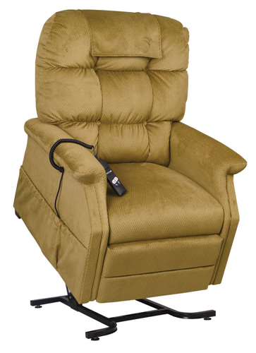 Lift Chairs & Access Cambridge * Small/Medium * Our luxury lift & recliners are equipped
with electronics able to assure a secure lift every time you need it * Designed to perform year after year using advanced technology backed by the best warranty * Safety System is designed to bring chair from recline to seated position in the event of a power outage (PR-401) * These models feature 3 recline positions and are available in colors shown above * Weight Capacity is: 375 lb * Color Options are Sterling, Hazelnut, Copper, Pearl, Calypso, Shiraz, Silt and Mahogany * Traditional, overstuffed biscuit back design with enhanced lumbar support and plush arms for hours of luxurious comfort * Overall Width: 33