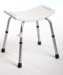 Bath& Shower Chair/Accessories Sturdy, lightweight anodized aluminum frame resists rusting * Legs adjust in 1