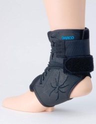 Ankle Braces & Supports SIZE: L * WOMEN 12-13 * MEN 11-12 * Darco?s Web Ankle Support is a comfortable, open-back ankle splint that provides comfort and compression * Unique bungee closure system to provide consistent, even pressure * Back entry provides extreme ease of
application * Low Profile - can easily be worn with athletic or casual shoes * Constructed of a durable, vinyl shell lined with high tech spacer padding to help wick moisture * Fits either left or right ankle *