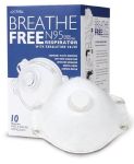 N95 Respirator Mask w/Valve Breathe-Free Bx/10
