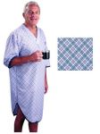 Sleep Shirt Patient Gown-Men Large-Extra Large Blue Plaid